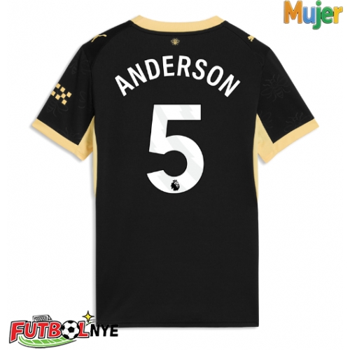 Camiseta Manchester City Elliot Anderson #5 Visitante Equipación para mujer 2026-27 manga corta